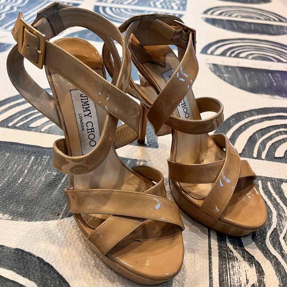 Jimmy Choo Nude Strappy Heels